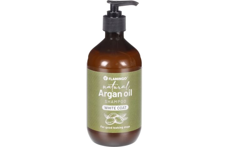 Flamingo Shampoo Natural Arganolie voor witte vacht