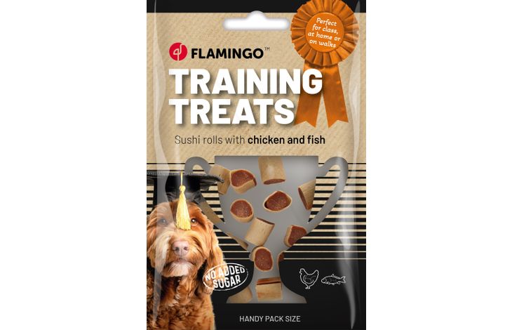 Flamingo Trainingssnack Sushi rolletjes met kip & vis 