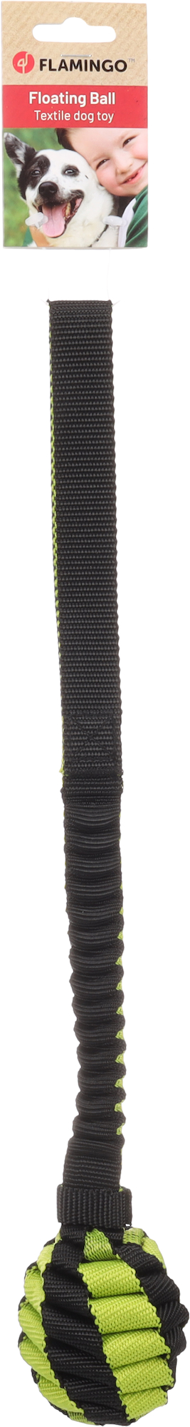 Flamingo Speelgoed Rofas Trektouw Geweven met bal Groen & Zwart