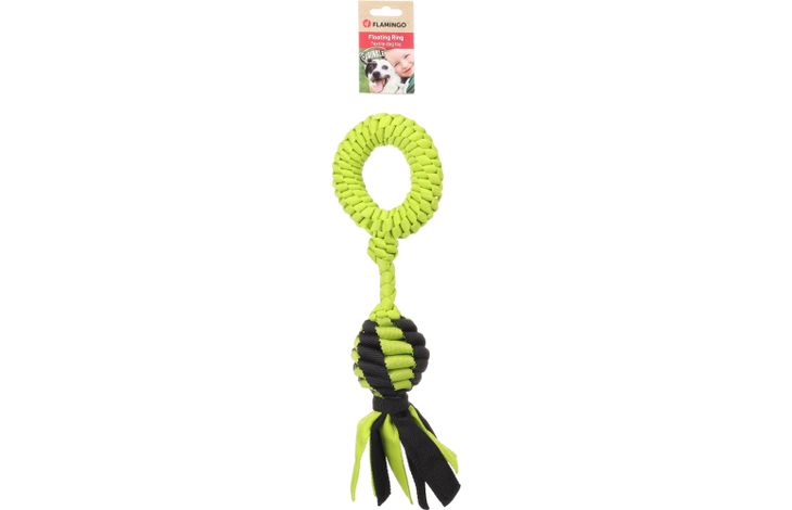 Flamingo Speelgoed Rofas Ring & Rugbybal Geweven Groen & Zwart