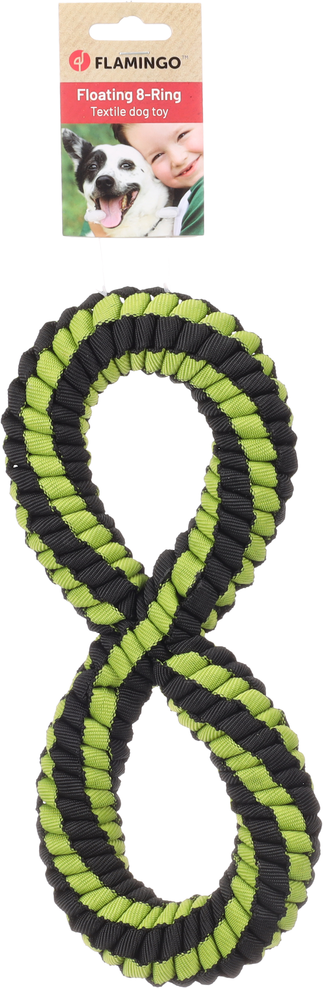 Flamingo Jouet Rofas Corde à tirer & Forme en 8 Tissé Vert & Noir