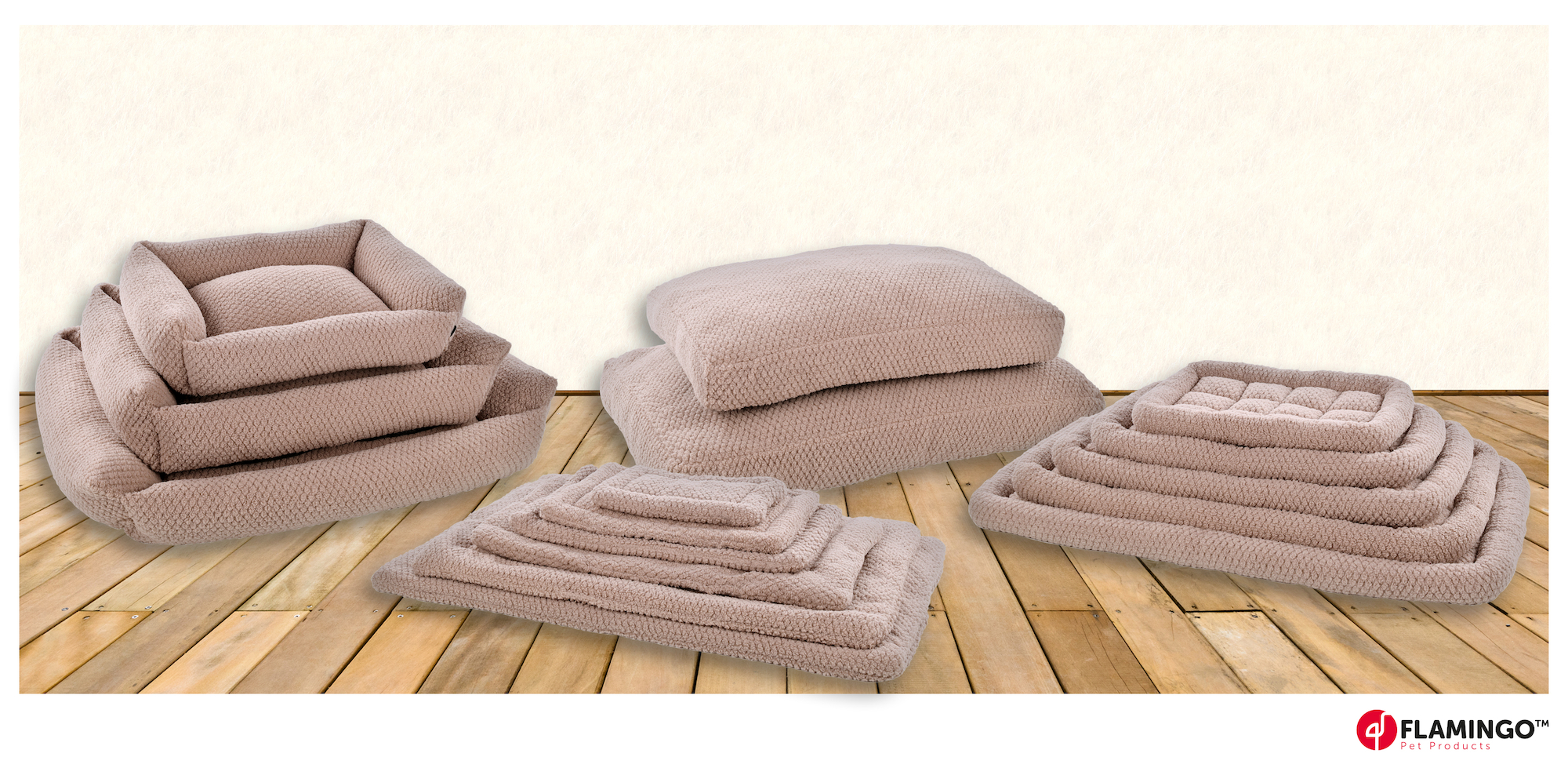 Flamingo Coussin Jacquard Rectangle Taupe