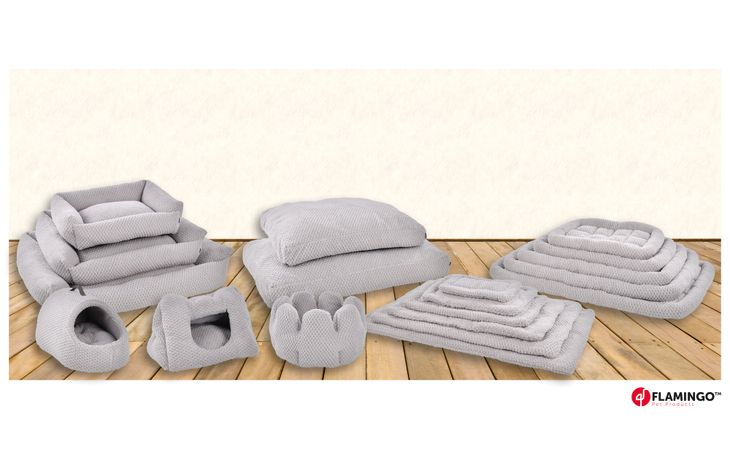 Flamingo Coussin Jacquard Rectangle Gris