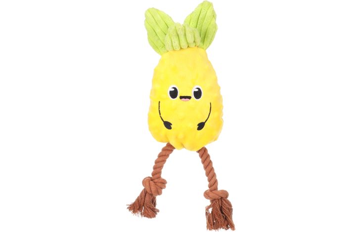 Flamingo Speelgoed Bubto Ananas met touw Geel