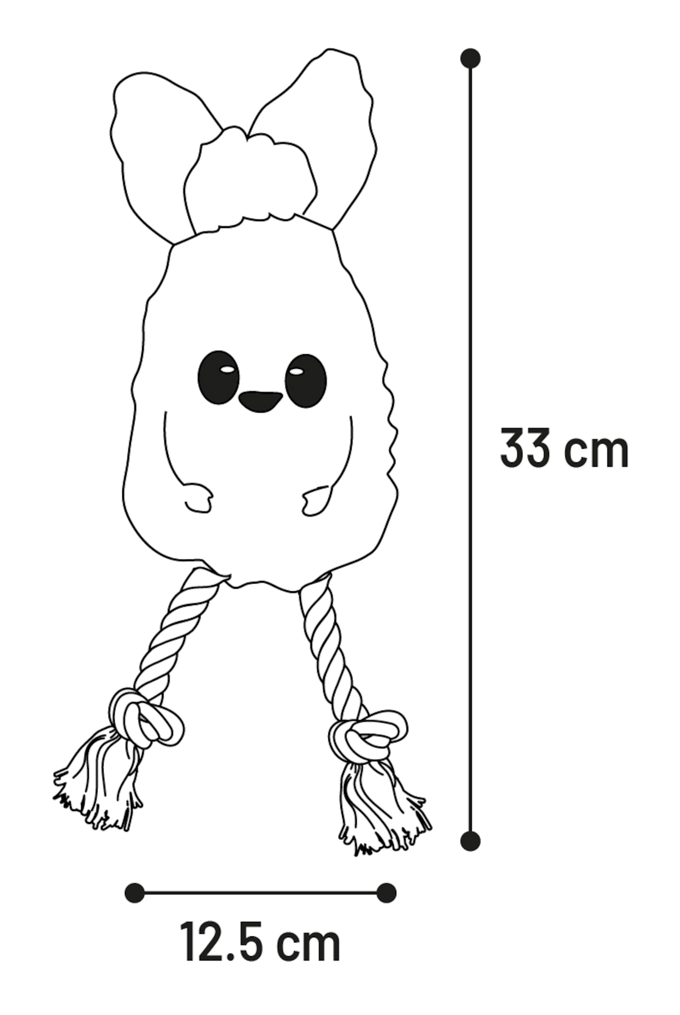 Flamingo Speelgoed Bubto Ananas met touw Geel