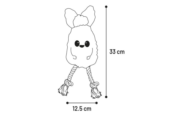 Flamingo Speelgoed Bubto Ananas met touw Geel
