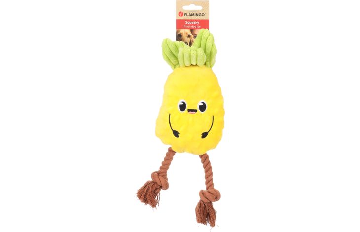 Flamingo Speelgoed Bubto Ananas met touw Geel