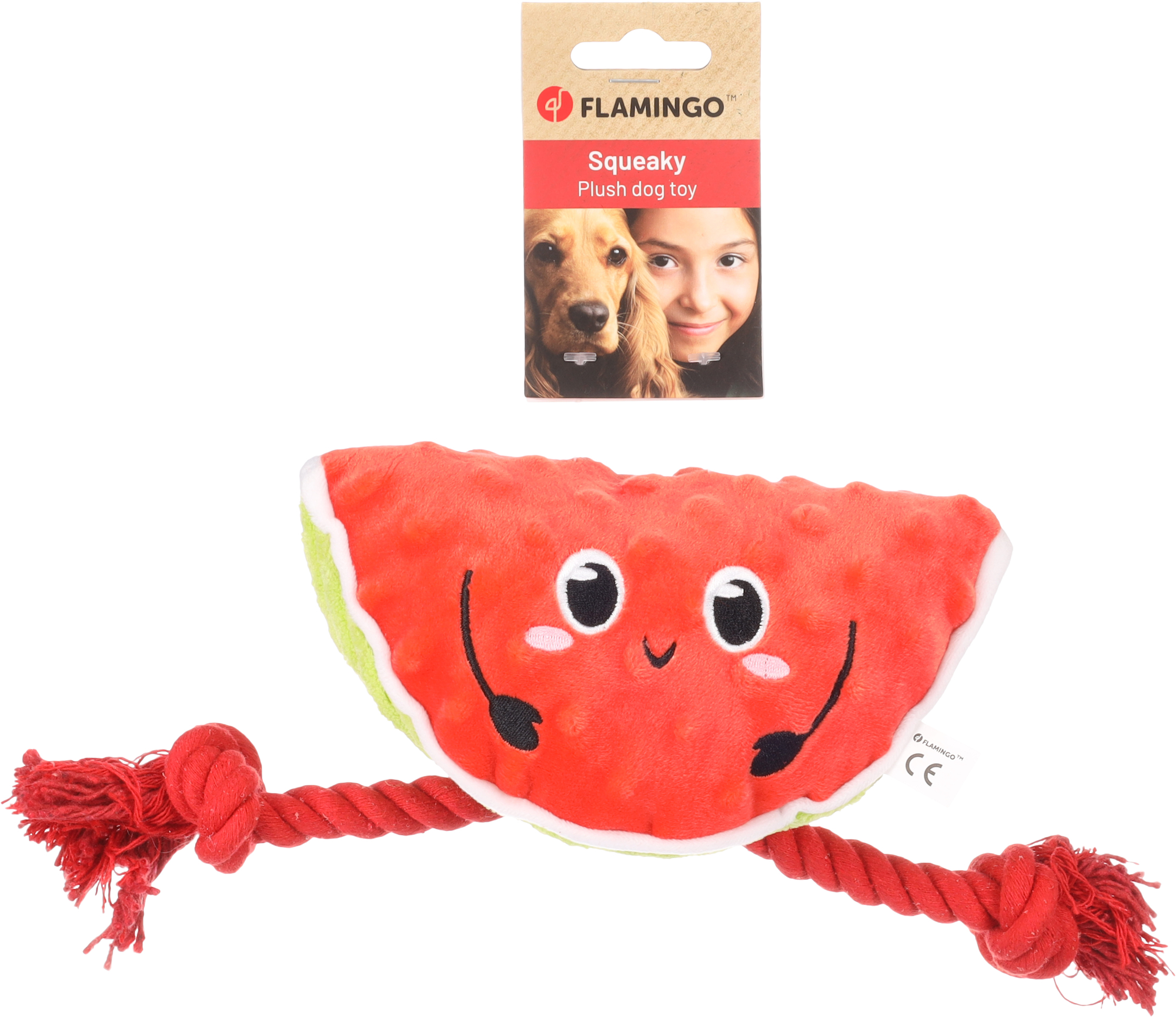 Flamingo Giocattolo Bubto Anguria con corda Rosso