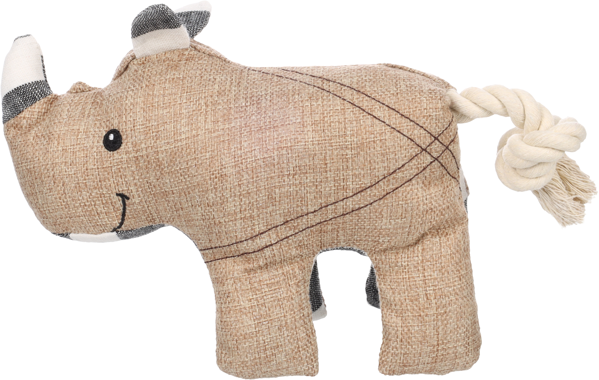 Flamingo Spielzeug Wigri Nashorn mit Seil Beige