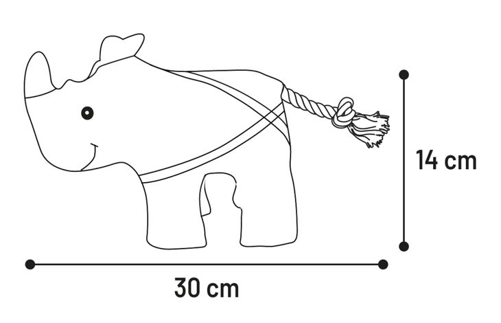 Flamingo Spielzeug Wigri Nashorn mit Seil Beige