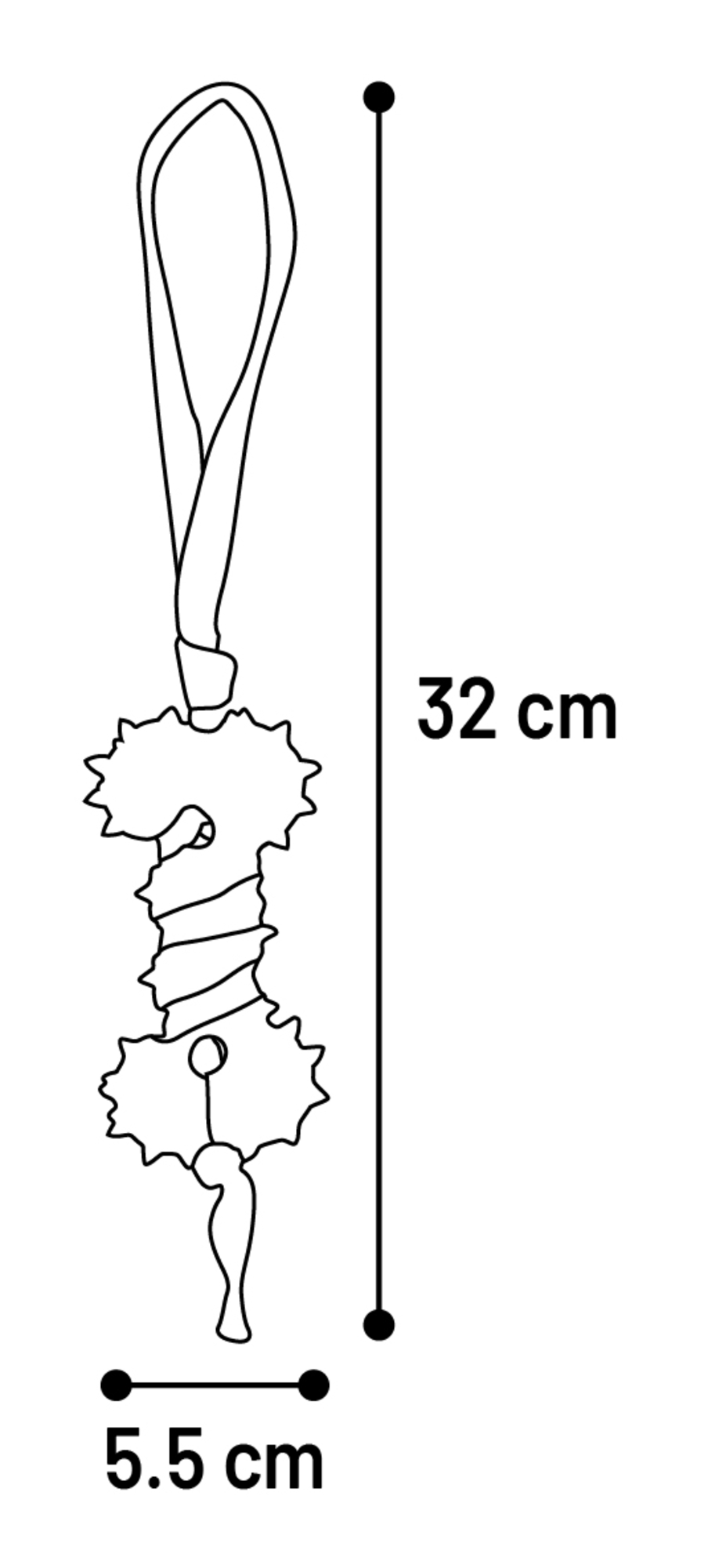 Flamingo Toy Guma Bone with rope Brown