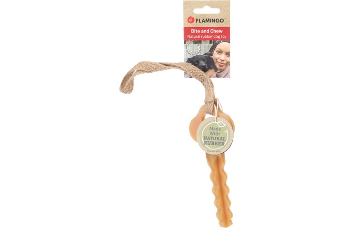 Flamingo Speelgoed Guma Sleutel met touw Bruin