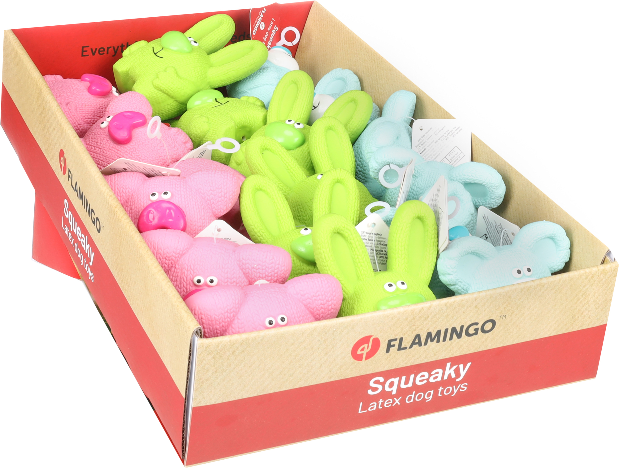 Flamingo Speelgoed Dumbo Beer & Varken & Konijn Meerdere kleuren