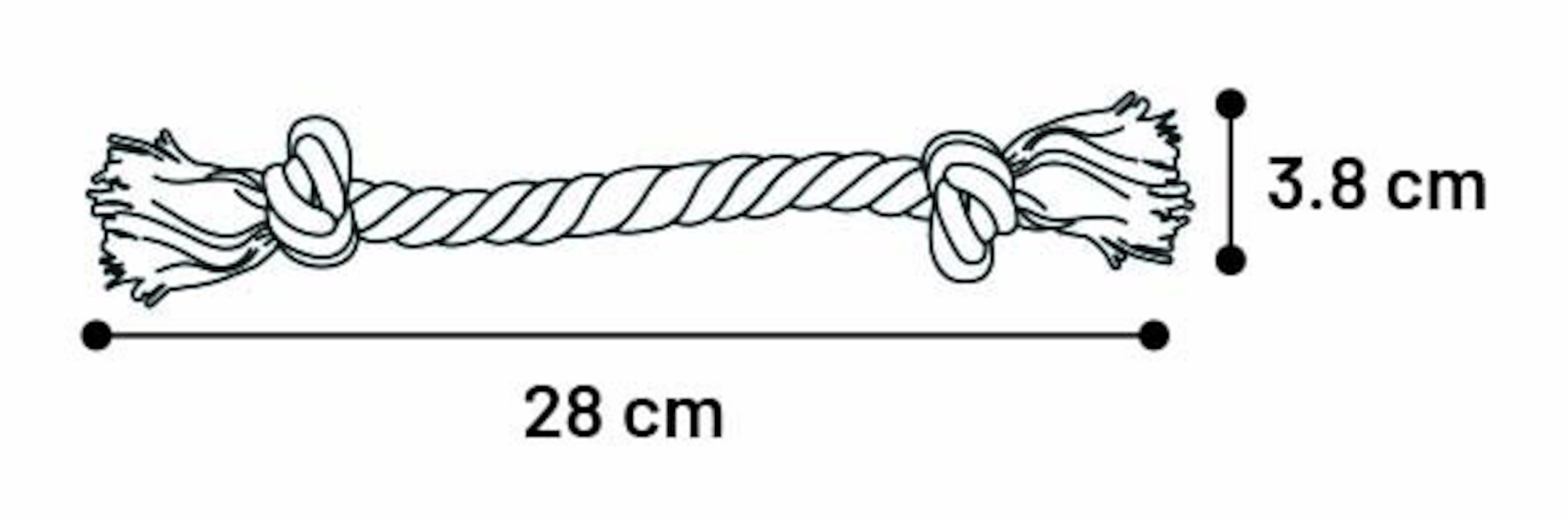 Flamingo Toy  Kush Cord with 2 knots Brown