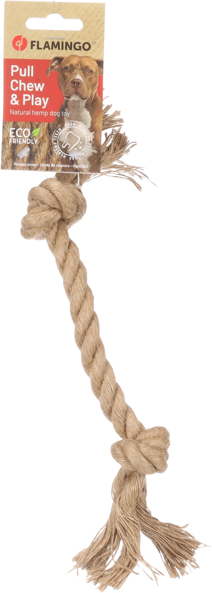 Flamingo Toy  Kush Cord with 2 knots Brown