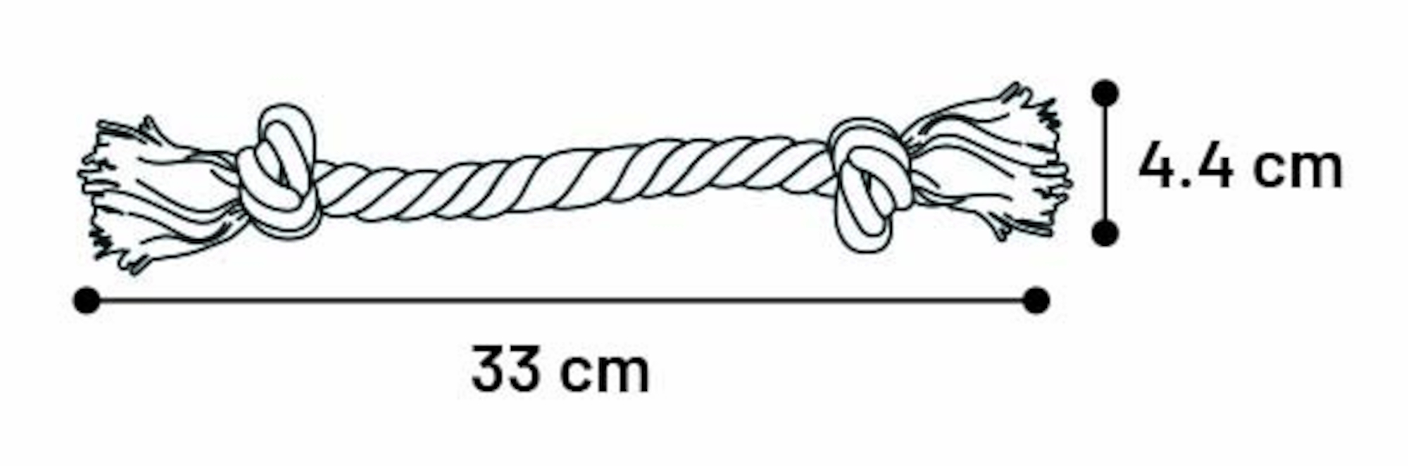 Flamingo Toy  Kush Cord with 2 knots Brown