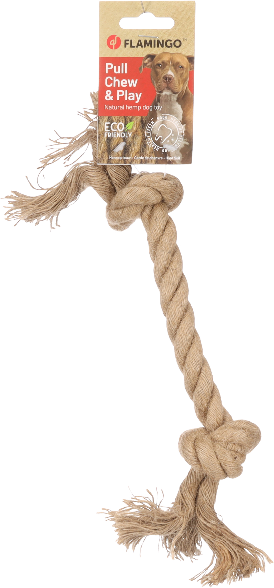 Flamingo Toy  Kush Cord with 2 knots Brown