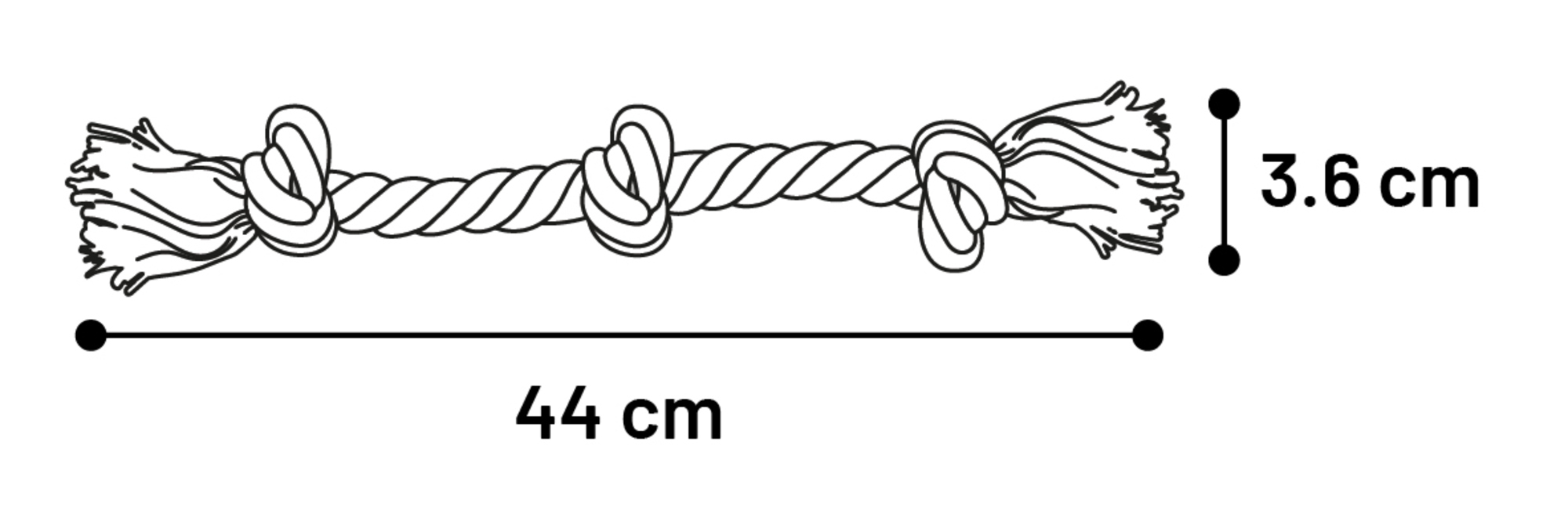 Flamingo Toy  Kush Cord with 3 knots Brown