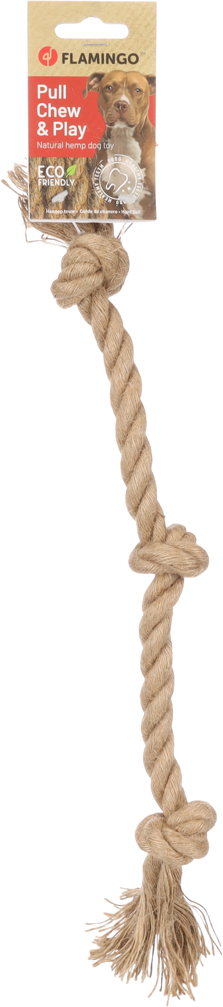 Flamingo Toy  Kush Cord with 3 knots Brown