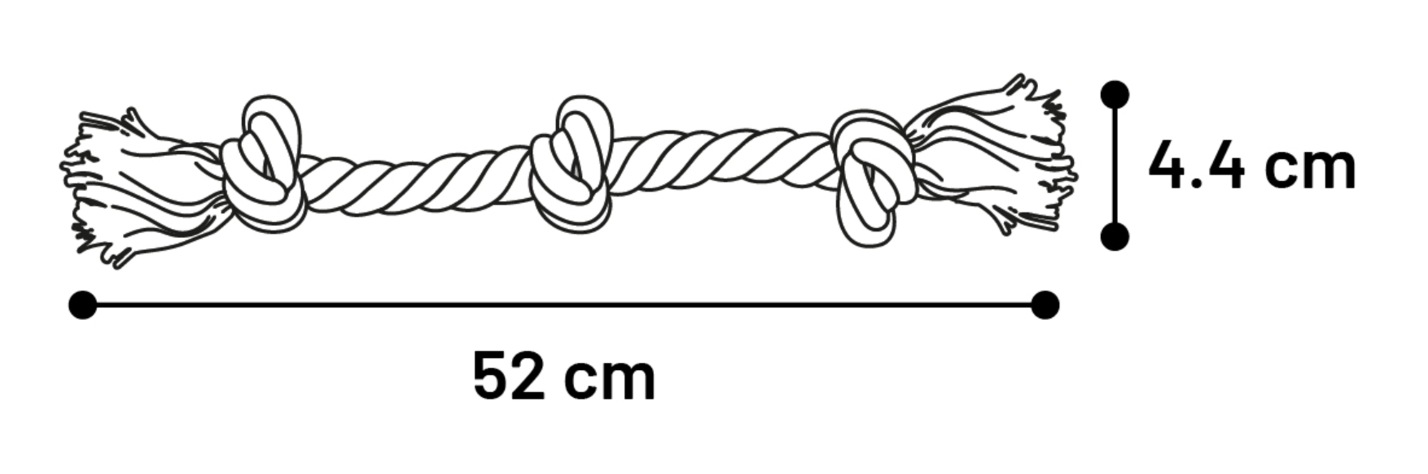 Flamingo Toy  Kush Cord with 3 knots Brown