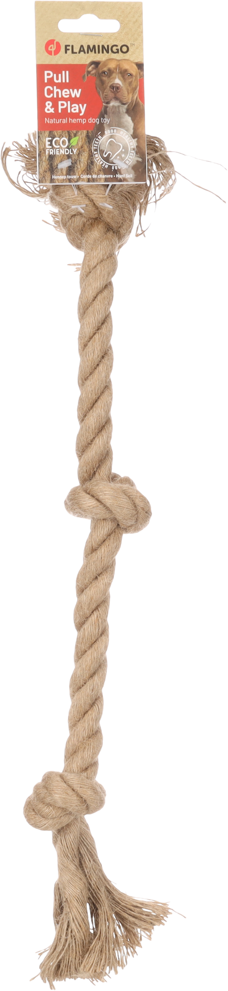 Flamingo Toy  Kush Cord with 3 knots Brown