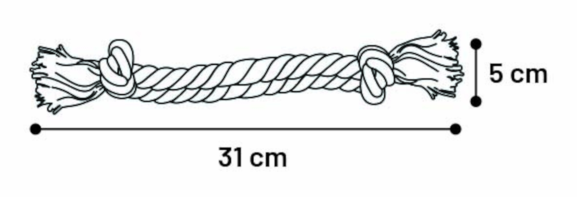 Flamingo Toy  Kush Double rope with 2 knots Brown