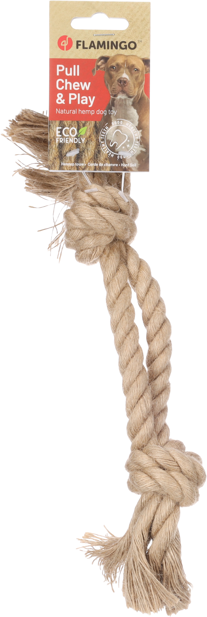 Flamingo Toy  Kush Double rope with 2 knots Brown