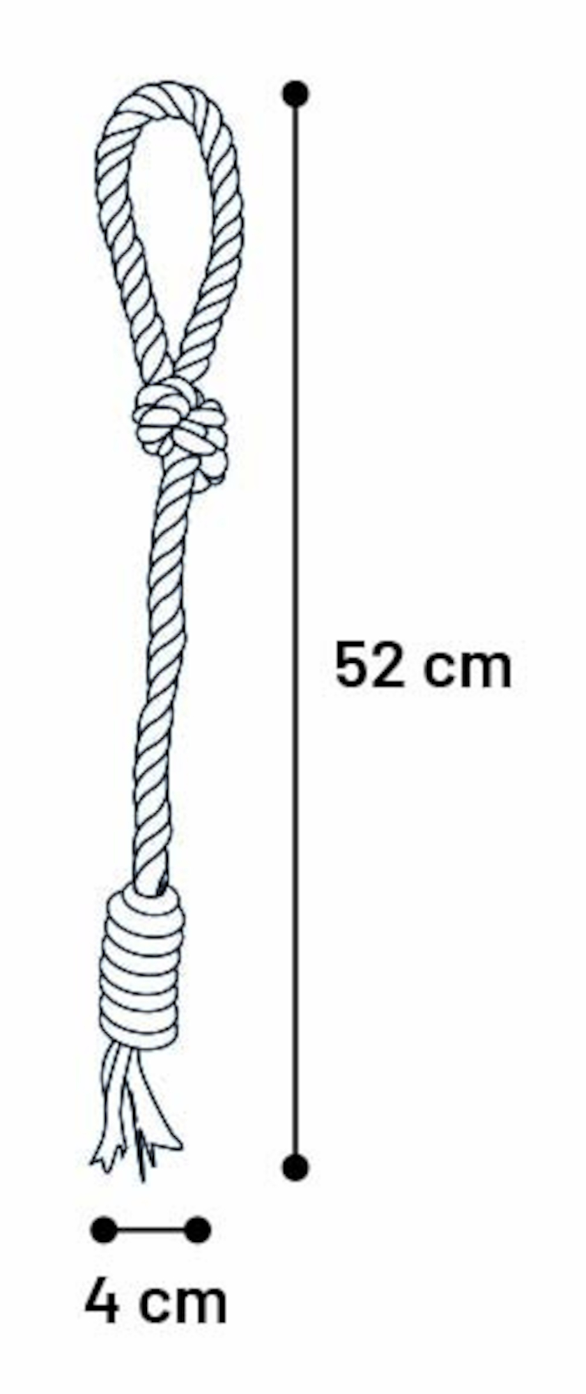 Flamingo Toy  Kush Tug rope with 2 knots Twist Brown