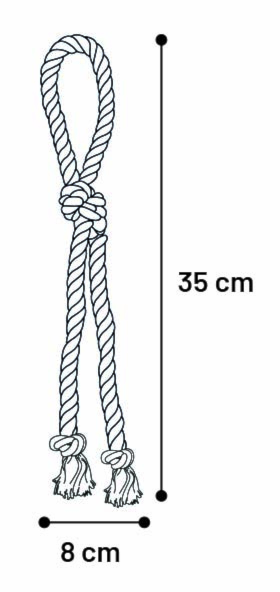 Flamingo Toy  Kush Tug rope with 3 knots Brown