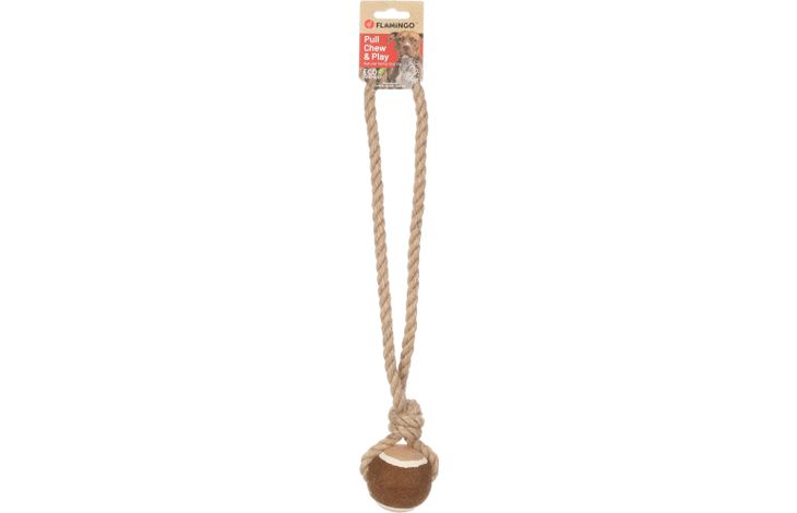 Flamingo Giocattolo  Kush Corda da tirare con palla da tennis Marrone