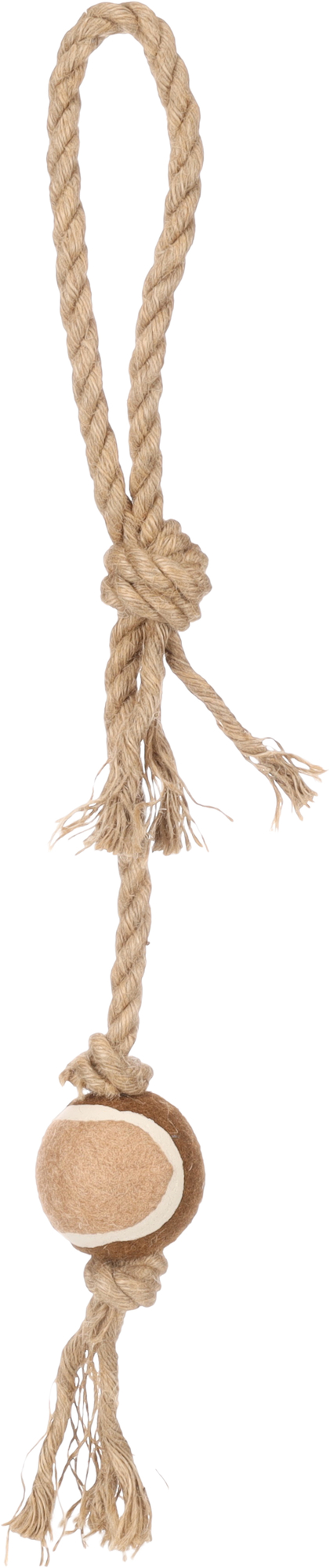 Flamingo Toy  Kush Tug rope with ball Brown