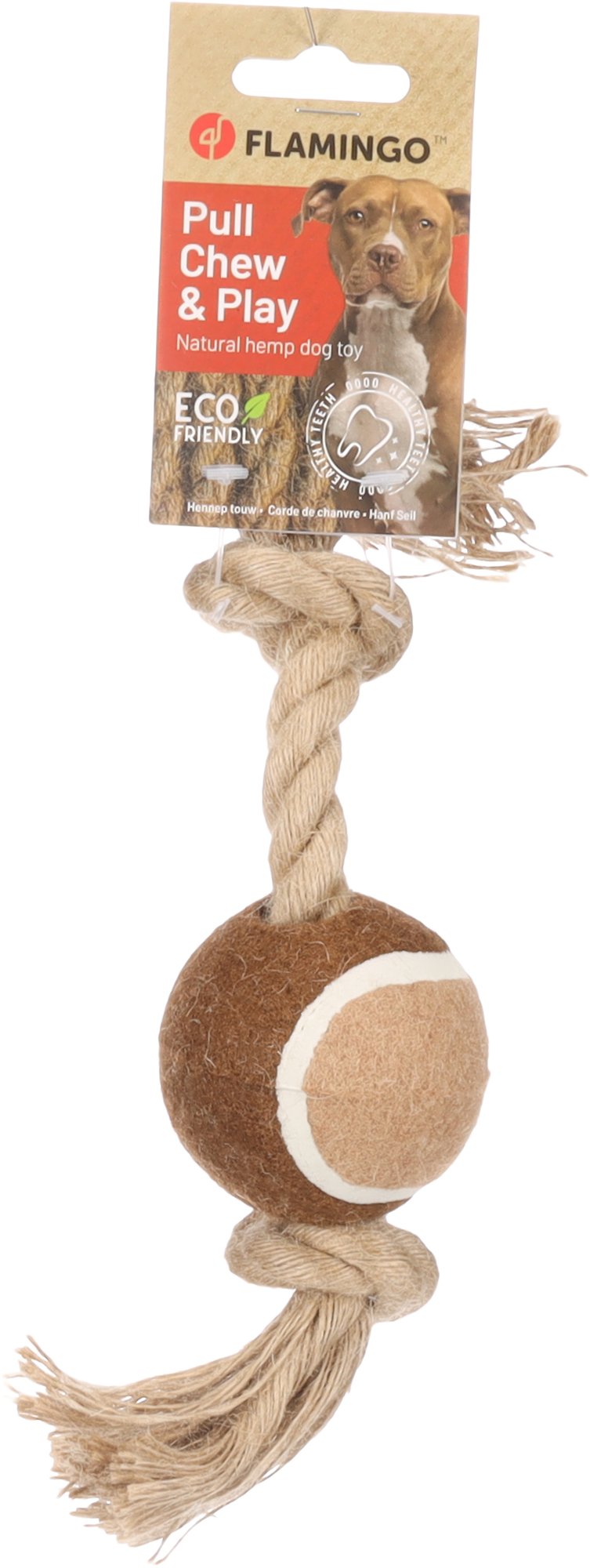 Flamingo Toy  Kush Cord with 2 knots Brown