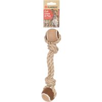 Flamingo Speelgoed  Kush Touw Duo tennis met 2 knopen Bruin