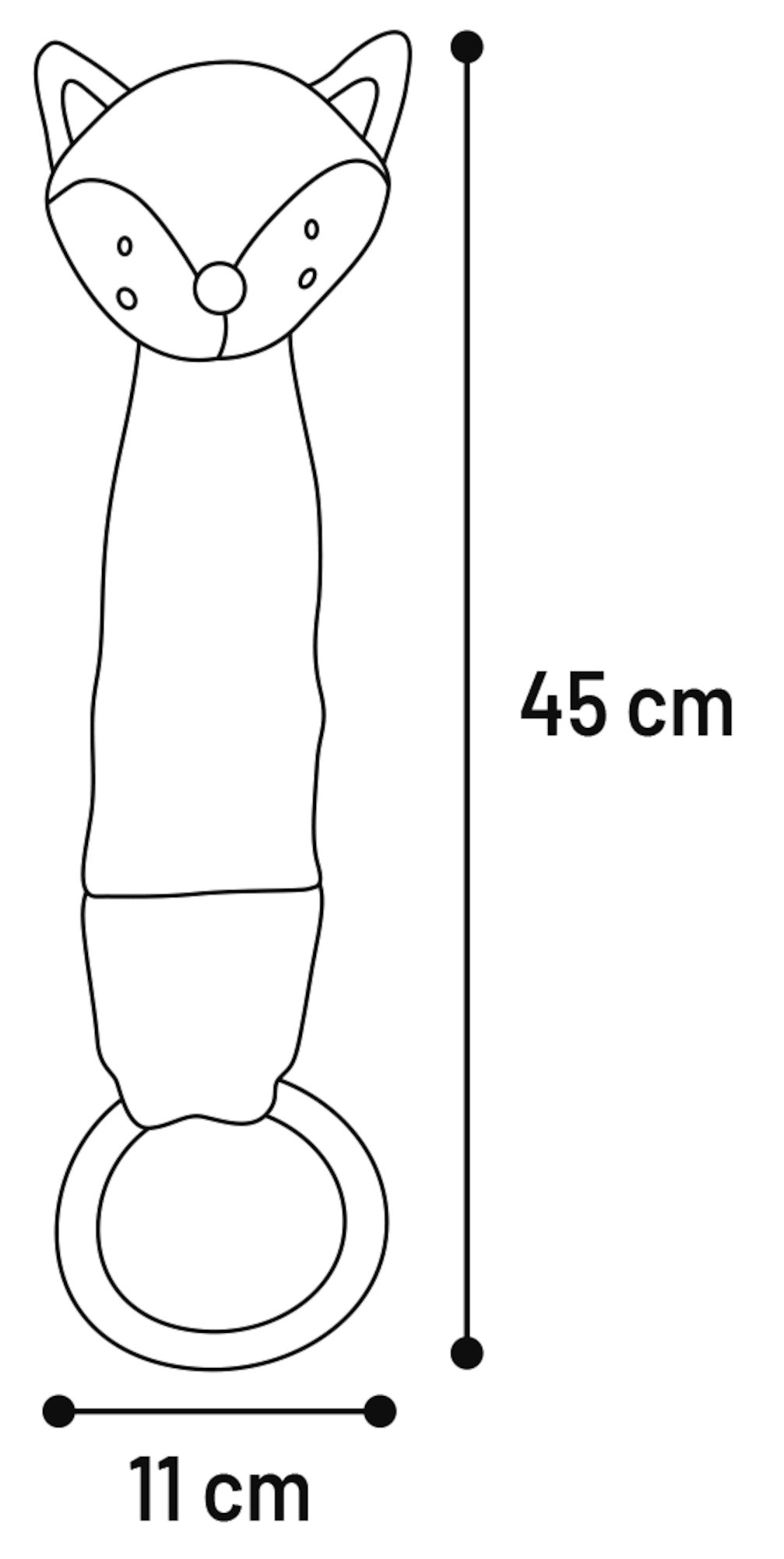 Flamingo Toy Puppy Britty Fox with rope Pink