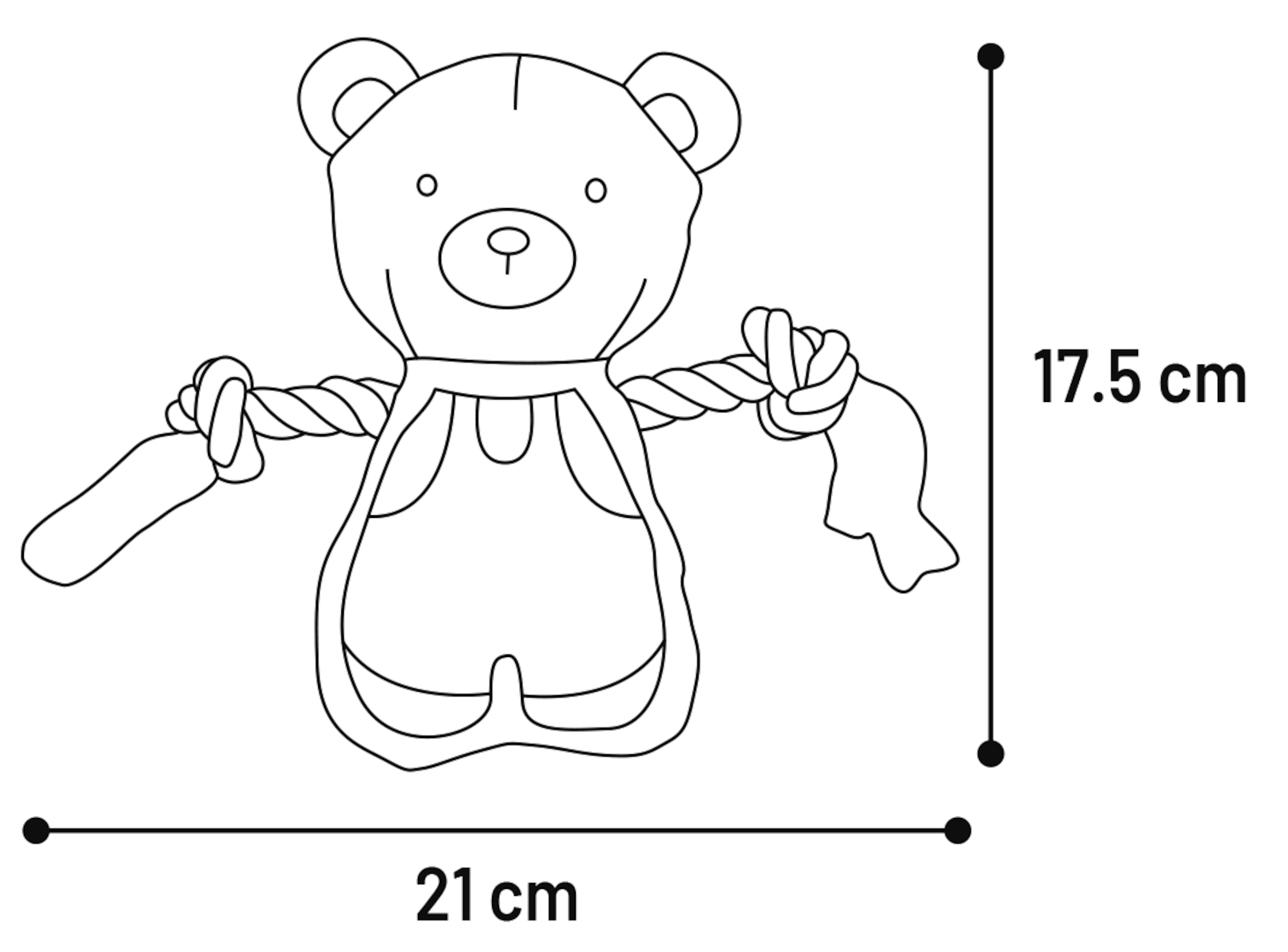 Flamingo Toy Puppy Britty Bear with rope Multiple colours