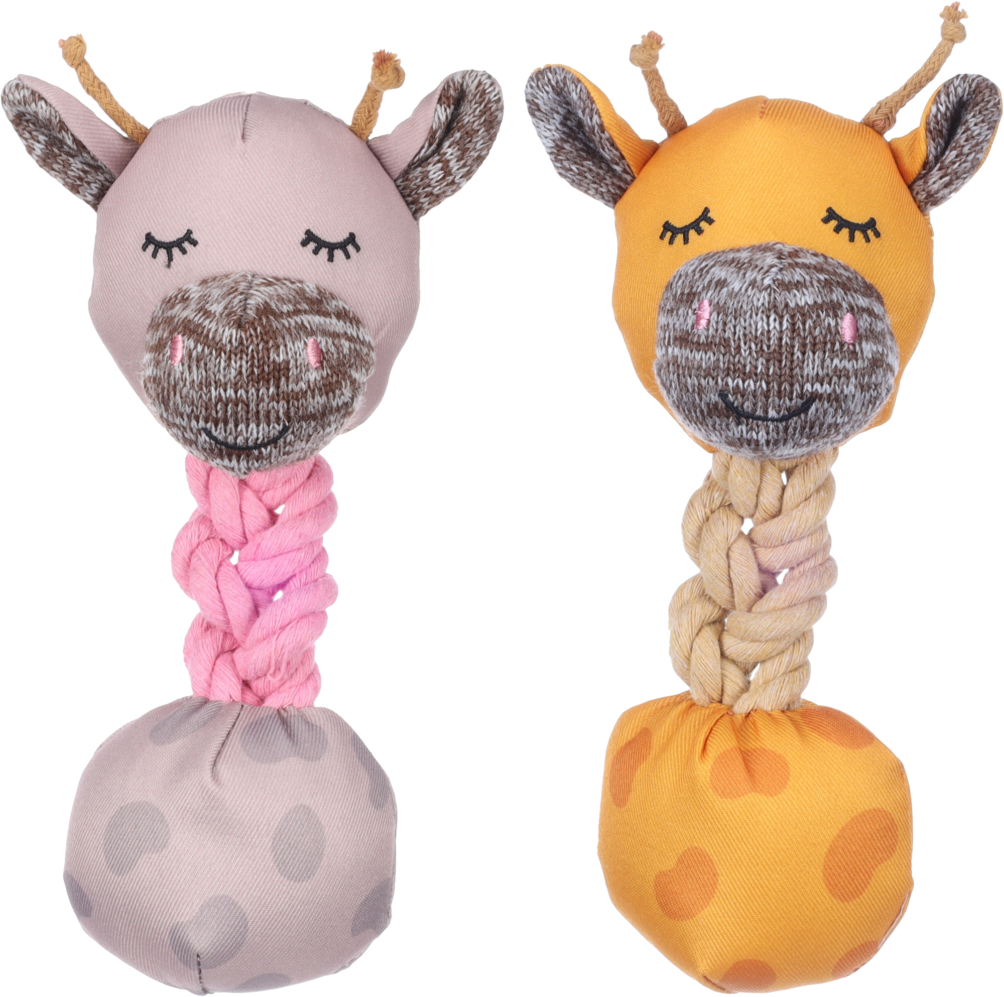 Flamingo Speelgoed Puppy Britty Giraf met bal met touw Meerdere kleuren