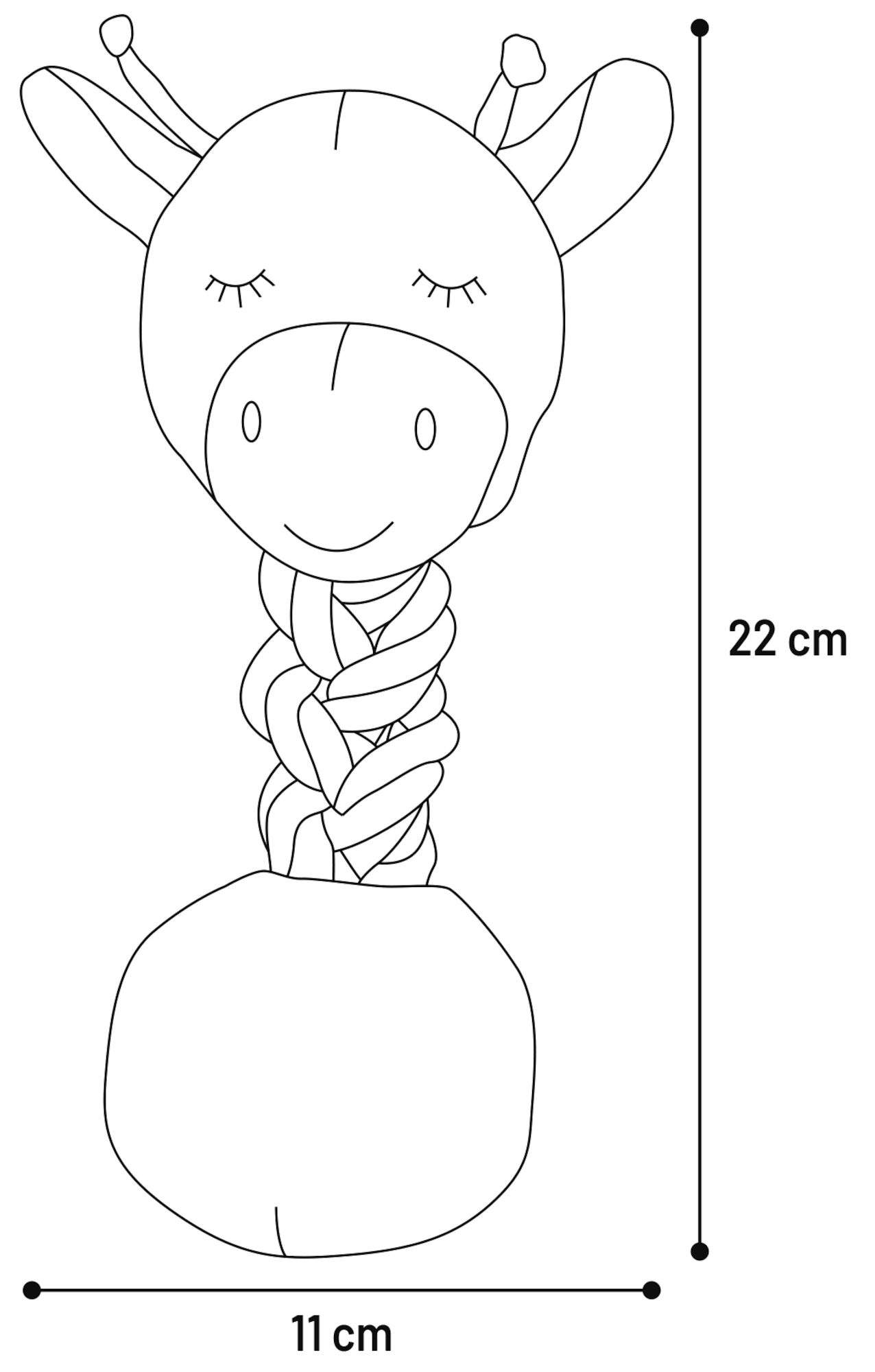 Flamingo Speelgoed Puppy Britty Giraf met bal met touw Meerdere kleuren