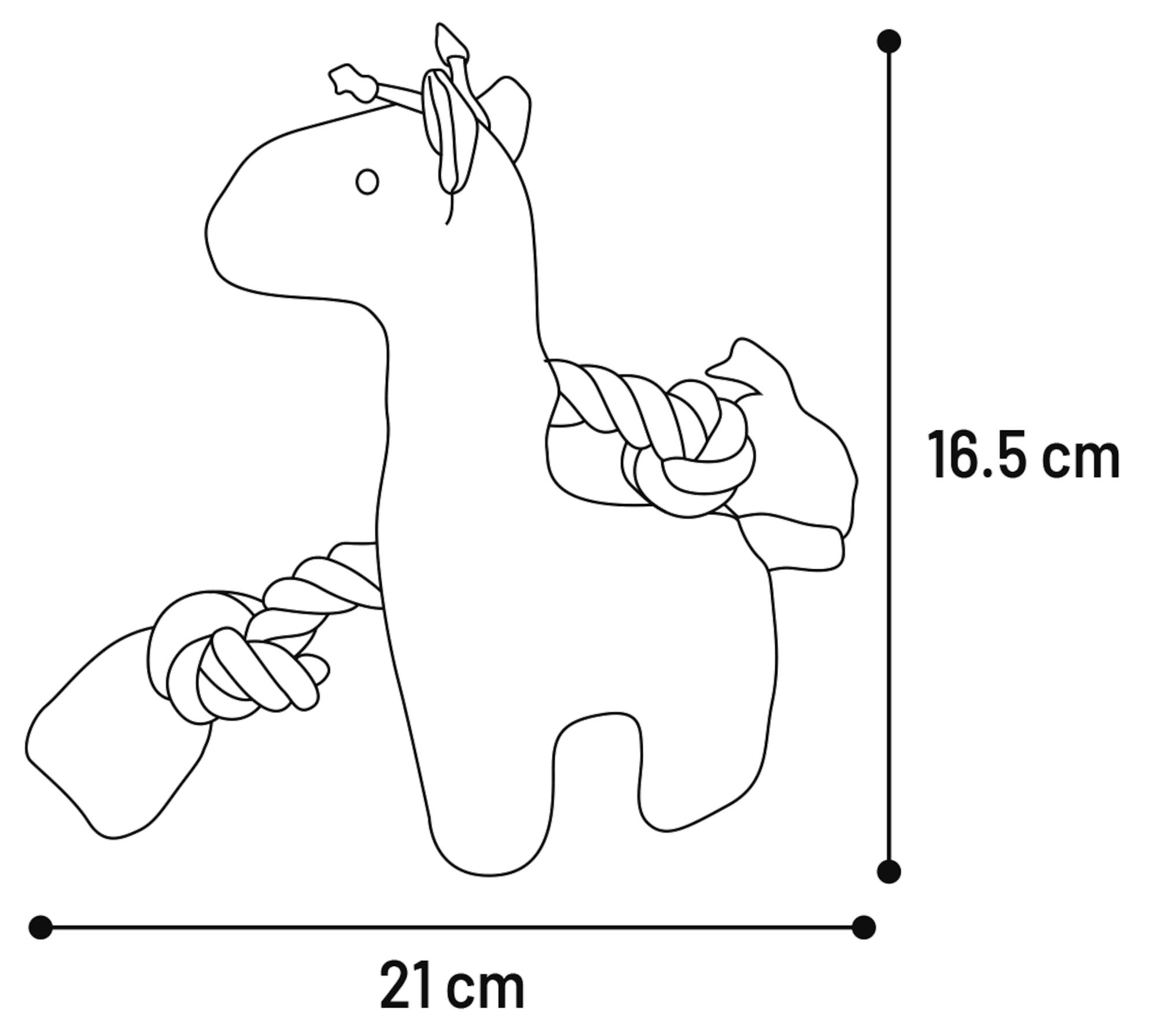 Flamingo Speelgoed Puppy Britty Hert met touw Meerdere kleuren