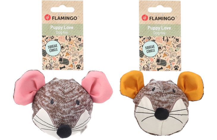 Flamingo Speelgoed Puppy Britty Muis met bal Meerdere kleuren