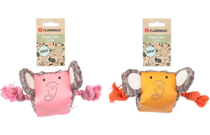 Flamingo Toy Puppy Britty Elephant with rope Multiple colours