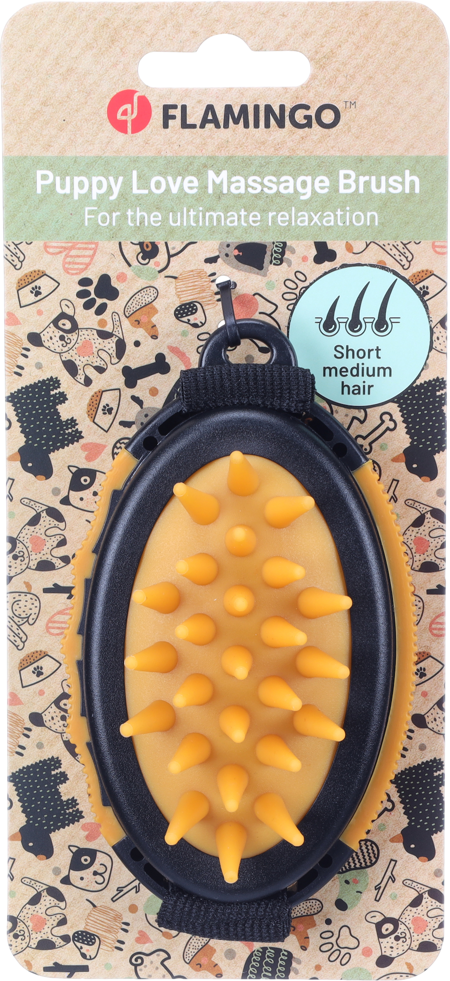 Flamingo Massage brush Calmy Puppy