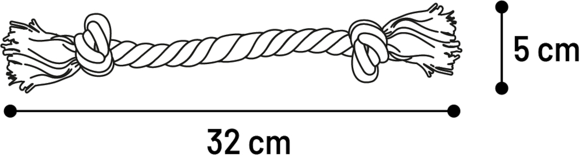 Flamingo Toy Puppy Luro Cord with 2 knots Brown