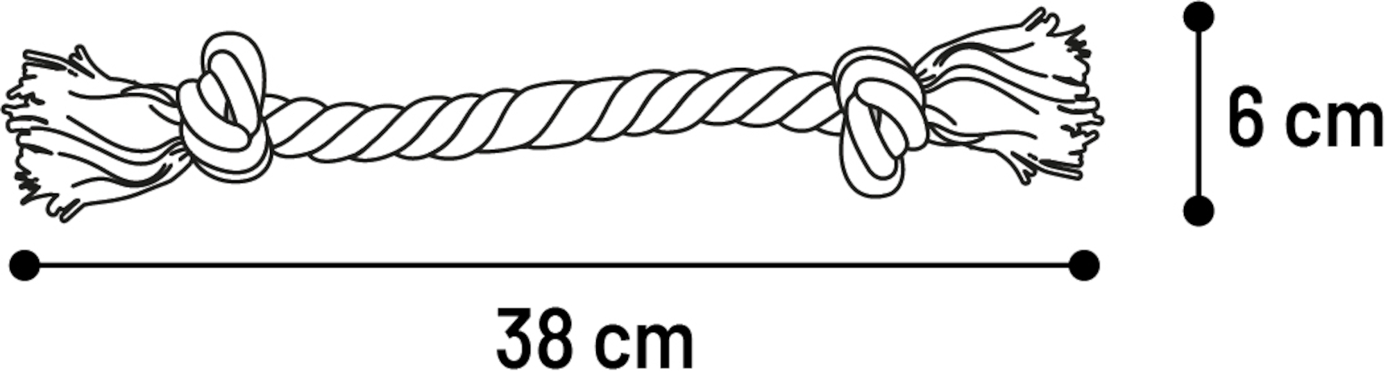 Flamingo Speelgoed Puppy Luro Touw met 2 knopen Bruin