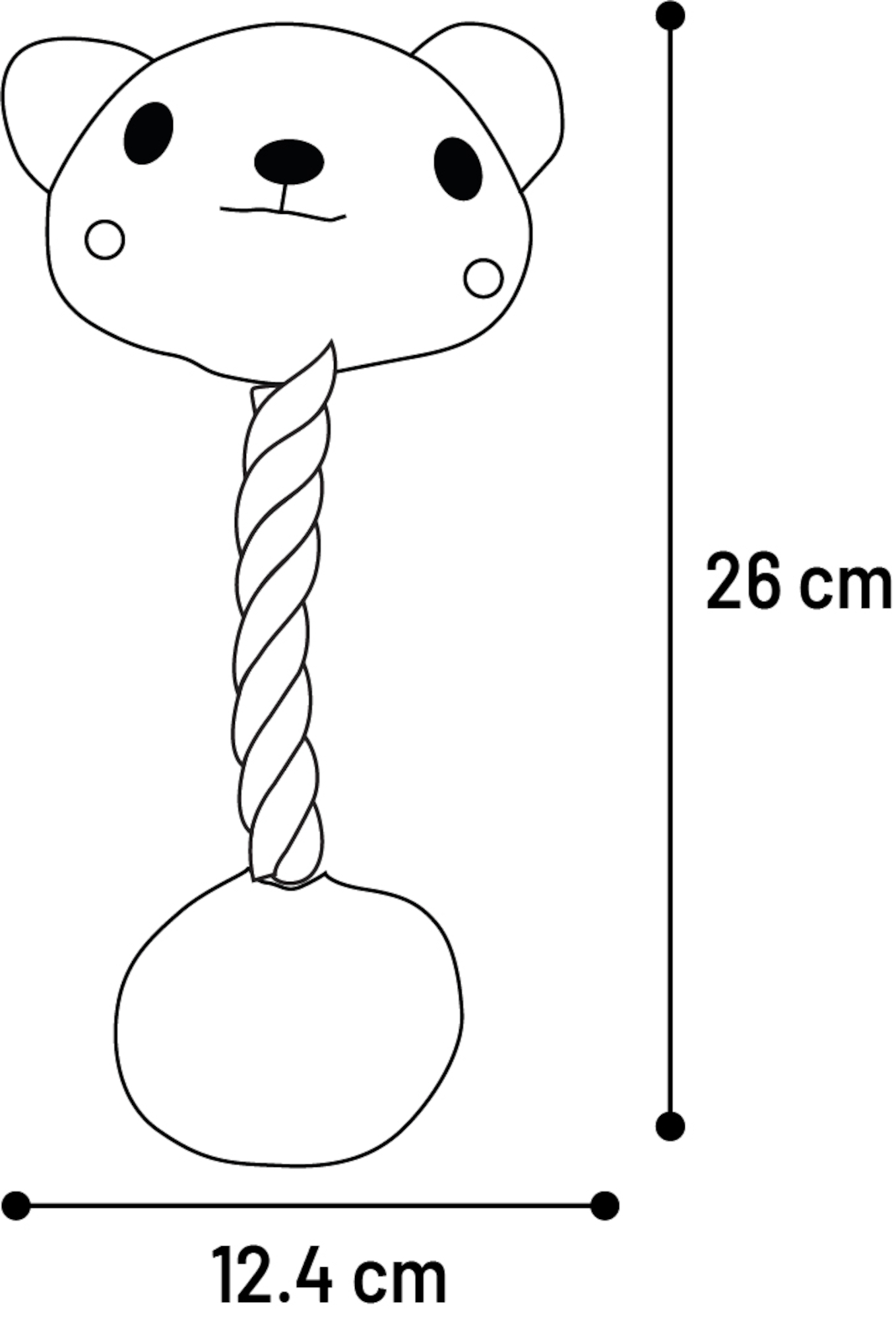 Flamingo Toy Puppy Zoda Bear & Ram with ball with rope Grey Pink