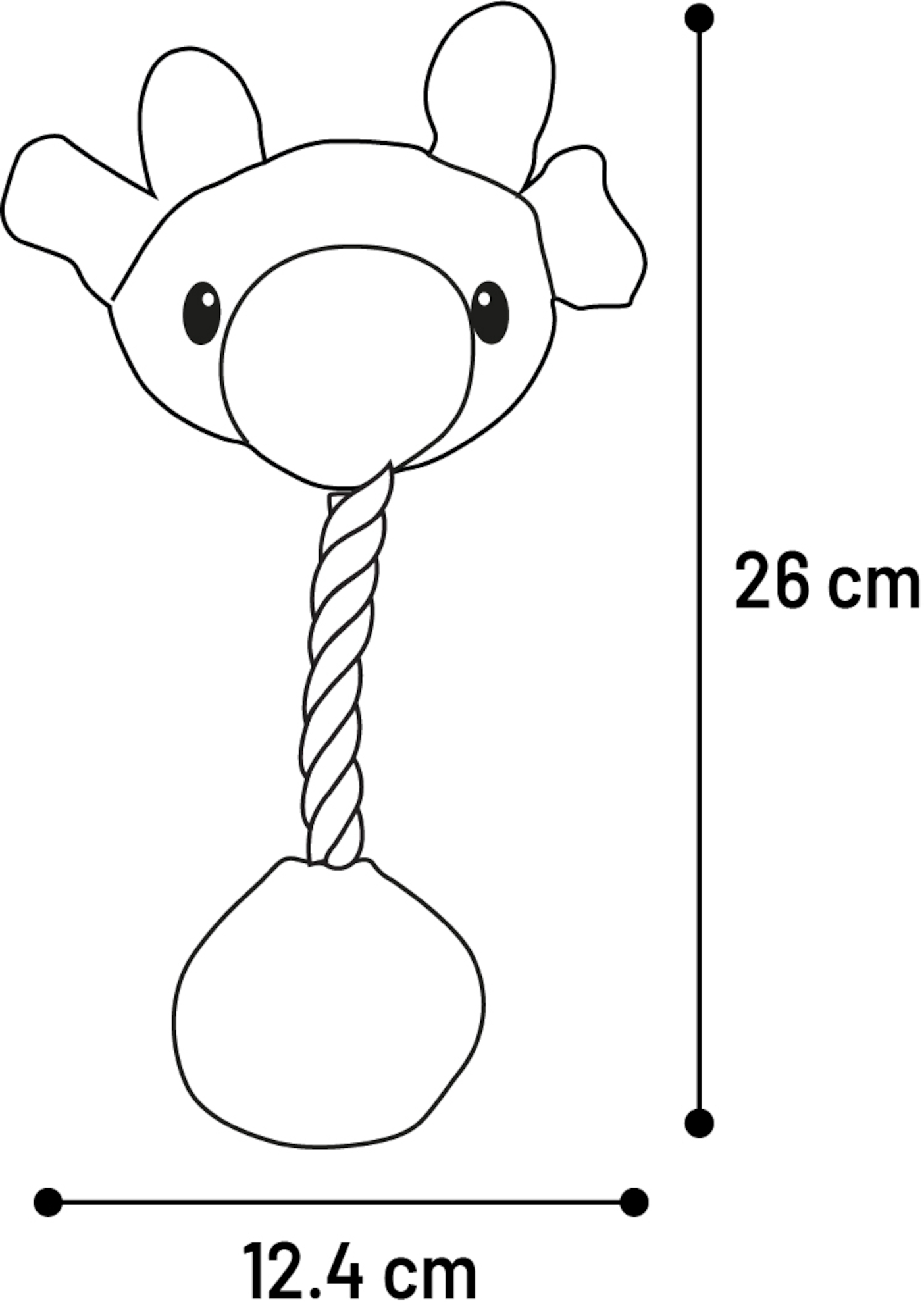 Flamingo Toy Puppy Zoda Bear & Ram with ball with rope Grey Pink