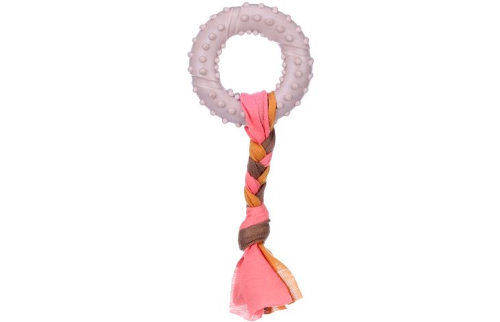 Flamingo Speelgoed Puppy Bunty Ring Taupe