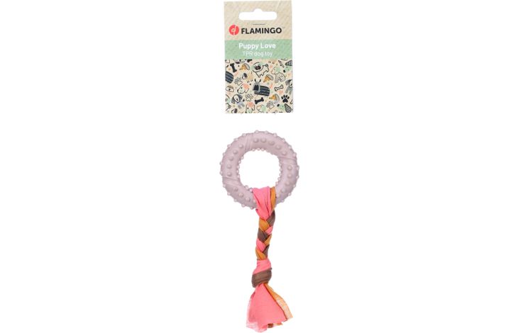 Flamingo Speelgoed Puppy Bunty Ring Taupe