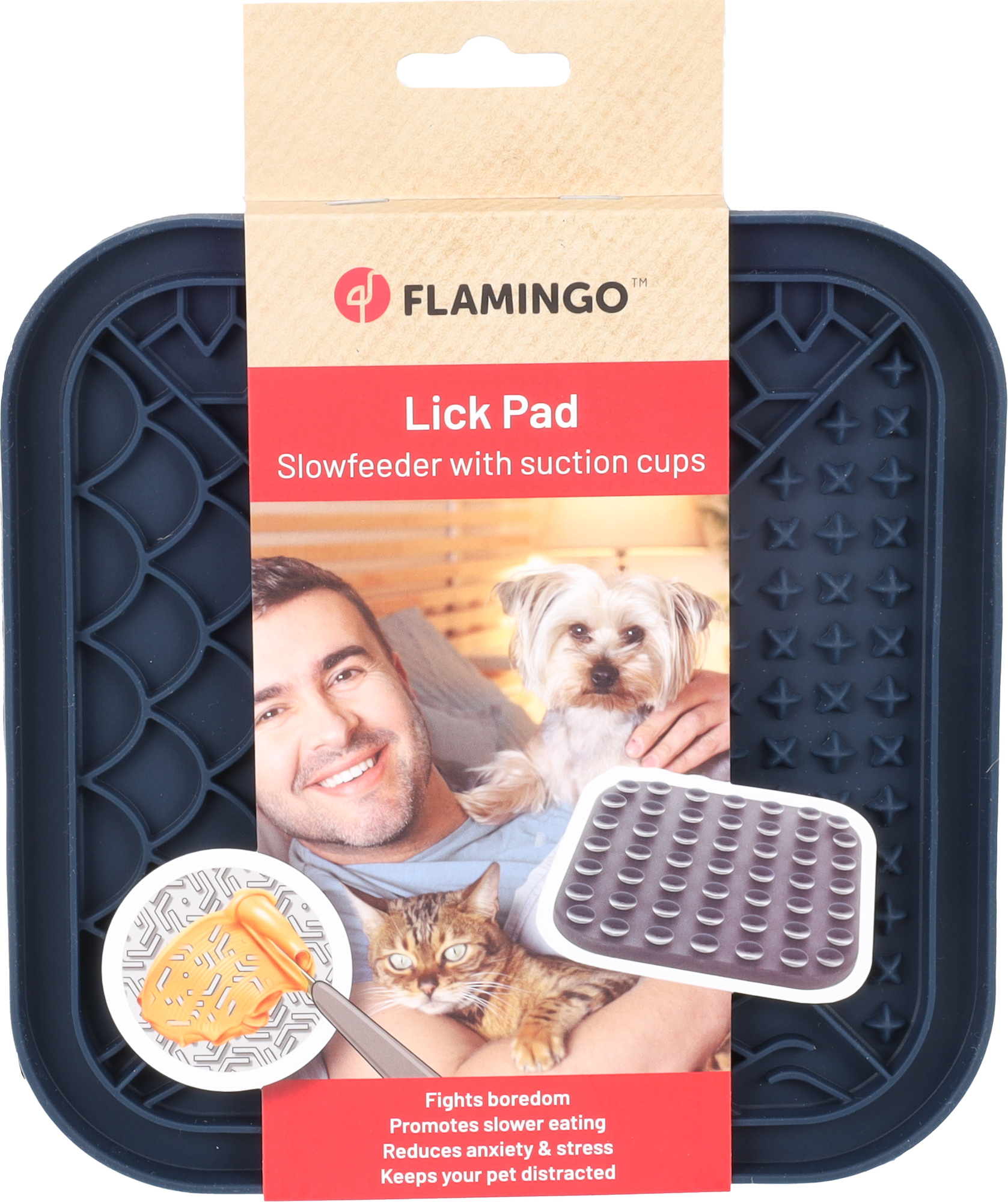 Flamingo Lick pad Tolo Square Dark blue