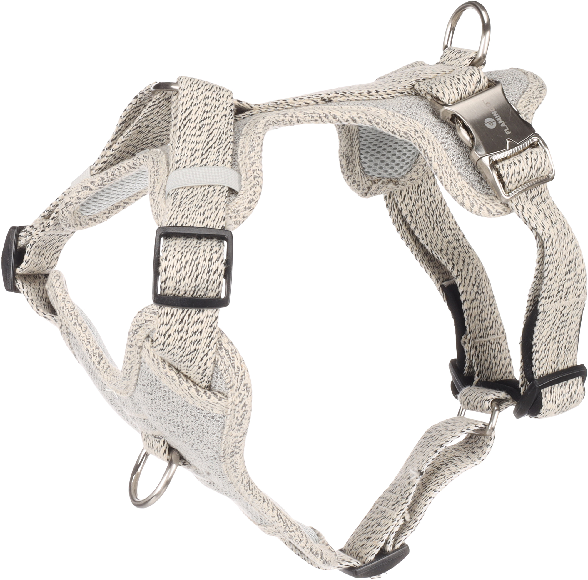 Flamingo Harness Lago White & Black