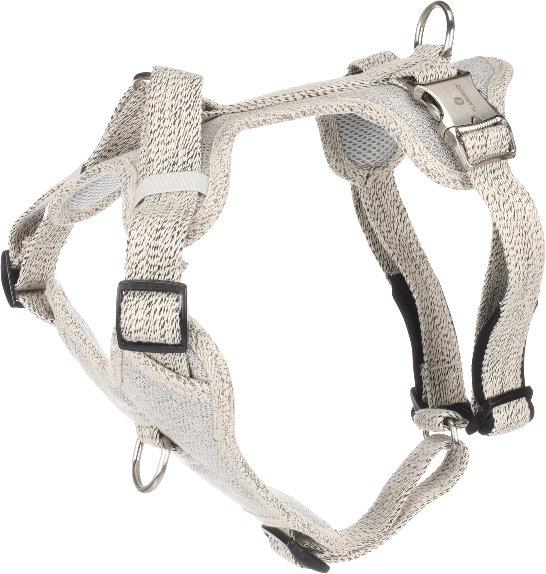 Flamingo Harness Lago White & Black